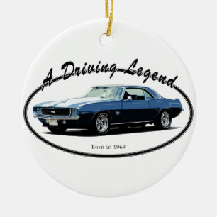 1969 CAMARO YENKO BLUE CERAMIC TREE DECORATION