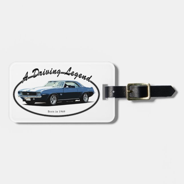 1969 CAMARO YENKO BLUE LUGGAGE TAG (Front Horizontal)