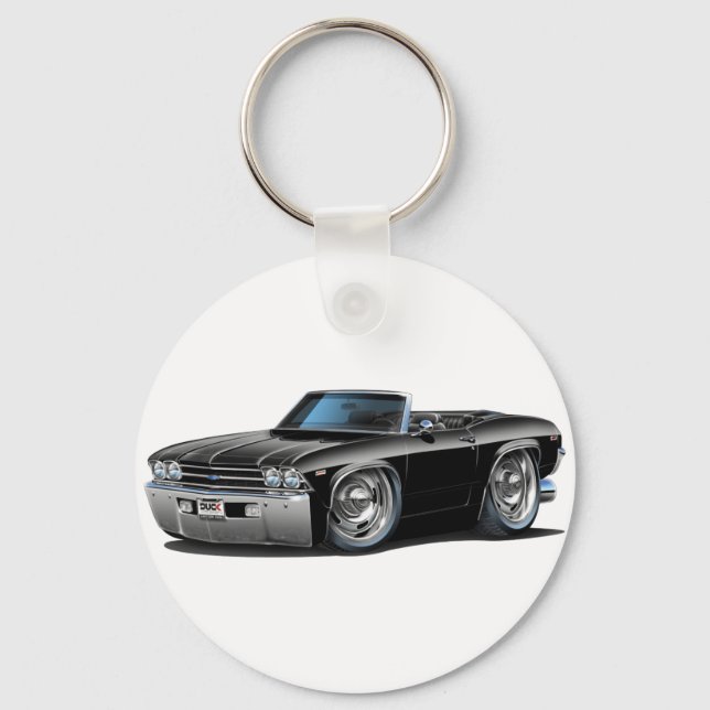 1969 Chevelle Black Convertible Key Ring (Front)