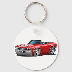 1969 Chevelle Red-White Convertible Key Ring