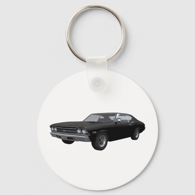 1969 Chevelle SS: Black Finish Key Ring (Front)