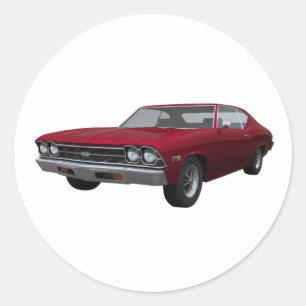 1969 Chevelle SS: Candy Apple Finish Classic Round Sticker