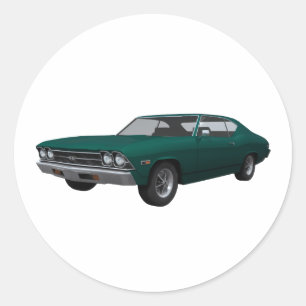 1969 Chevelle SS: Green Finish Classic Round Sticker