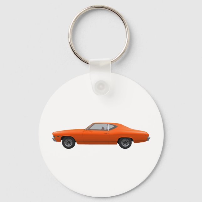 1969 Chevelle SS: Orange Finish Key Ring (Front)