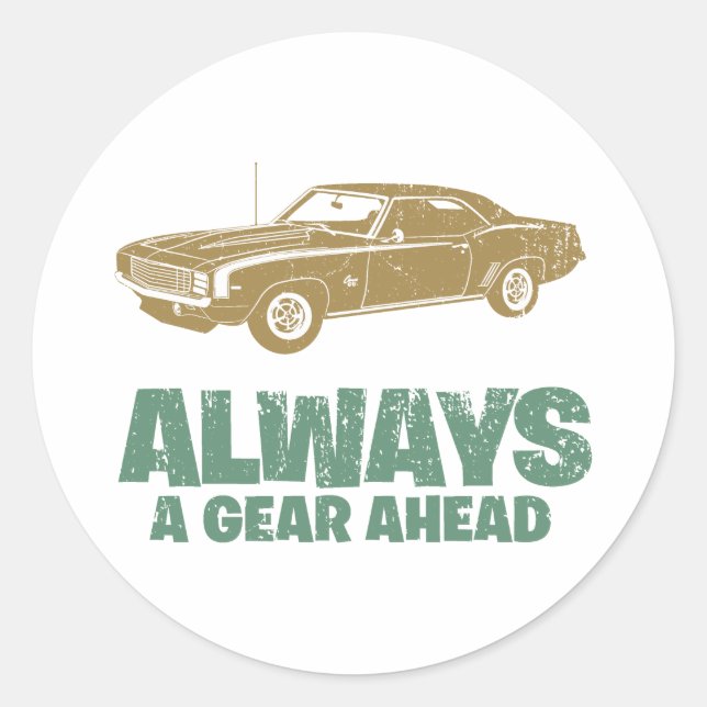 1969 Chevrolet Camaro SS Classic Round Sticker (Front)
