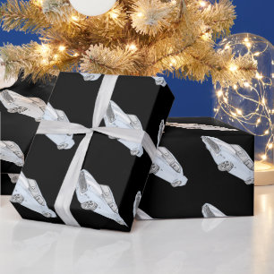 1969 Chevy Camaro Blue with White Rally Stripes Wrapping Paper