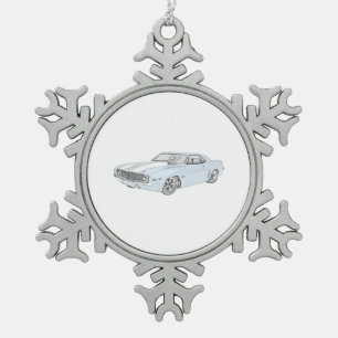 1969 Chevy Camaro Snowflake Pewter Christmas Ornament