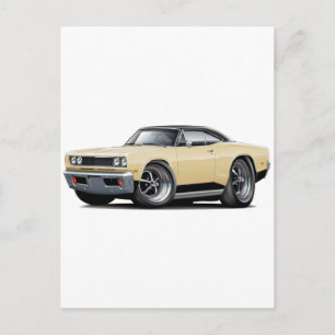 1969 Coronet RT Tan-Black Car Postcard