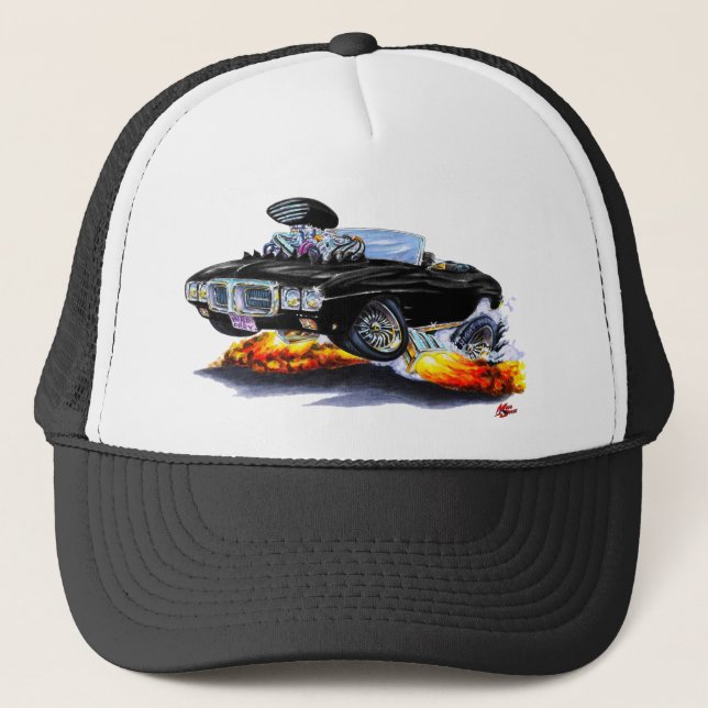 1969 Firebird Black Convertible Trucker Hat (Front)