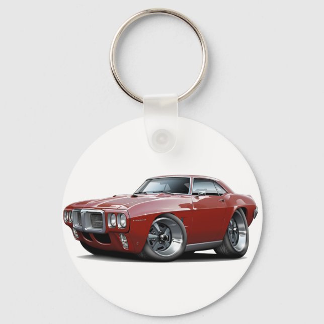 1969 Firebird Maroon Car Key Ring (Front)