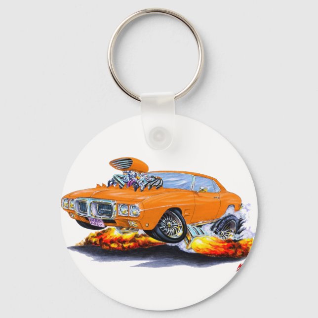 1969 Firebird Orange Car Key Ring (Front)