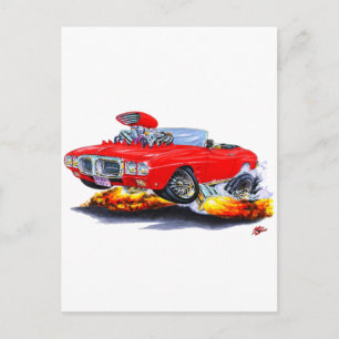 1969 Firebird Red Convertible Postcard