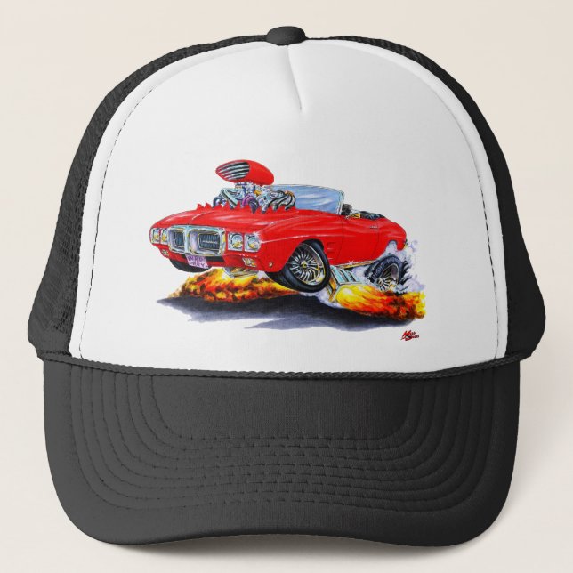 1969 Firebird Red Convertible Trucker Hat (Front)