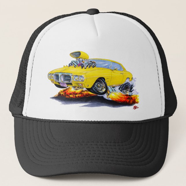 1969 Firebird Yellow Car Trucker Hat (Front)