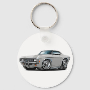 1969 Impala Silver-Black Top Car Key Ring
