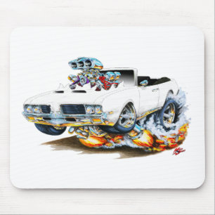 1969 Olds Cutlass White Convertible Mouse Pad
