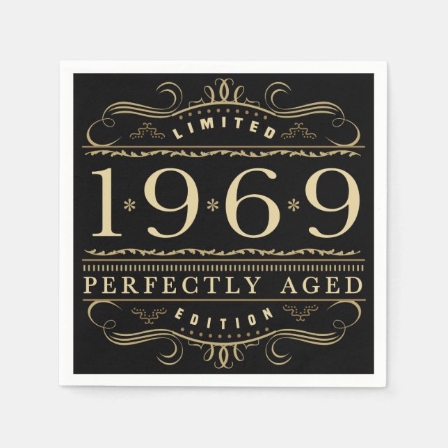 1969 Perfectly Aged 50th Birthday Napkin (Front)