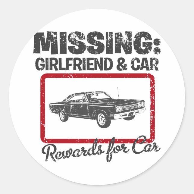 1969 Plymouth Road Runner Classic Round Sticker (Front)