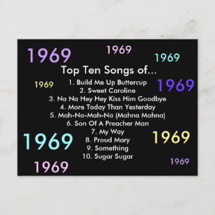 1969 Songs Postcard