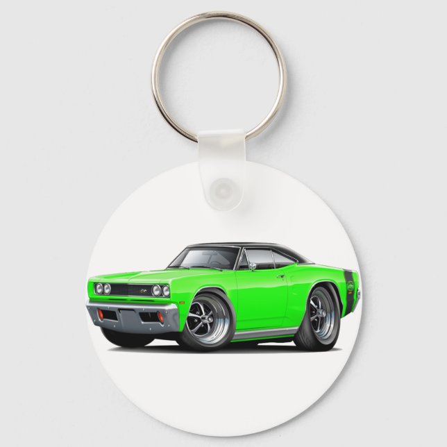 1969 Super Bee Lime-Black Key Ring (Front)