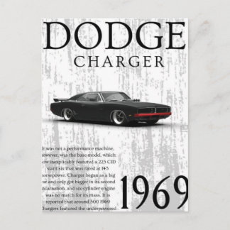 1969 vintage car postcard