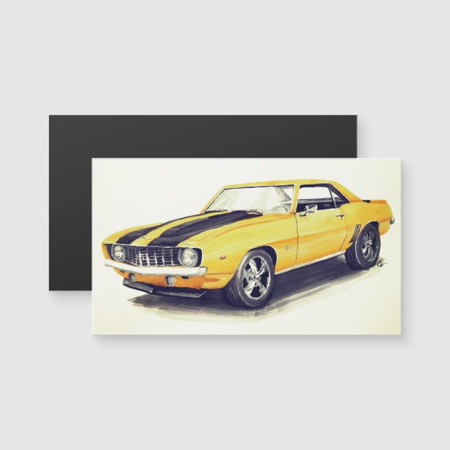 1969 Yellow Camaro Magnet (Front/Back)