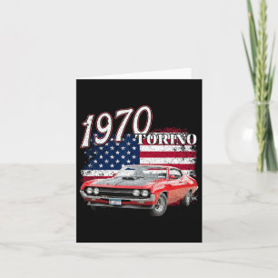 1970 70 Torino Muscle Clic Car 4th Of July America Card
