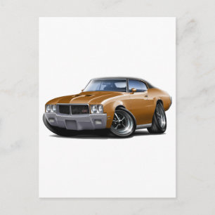 1970-72 Buick GS Brown Black Top Car Postcard