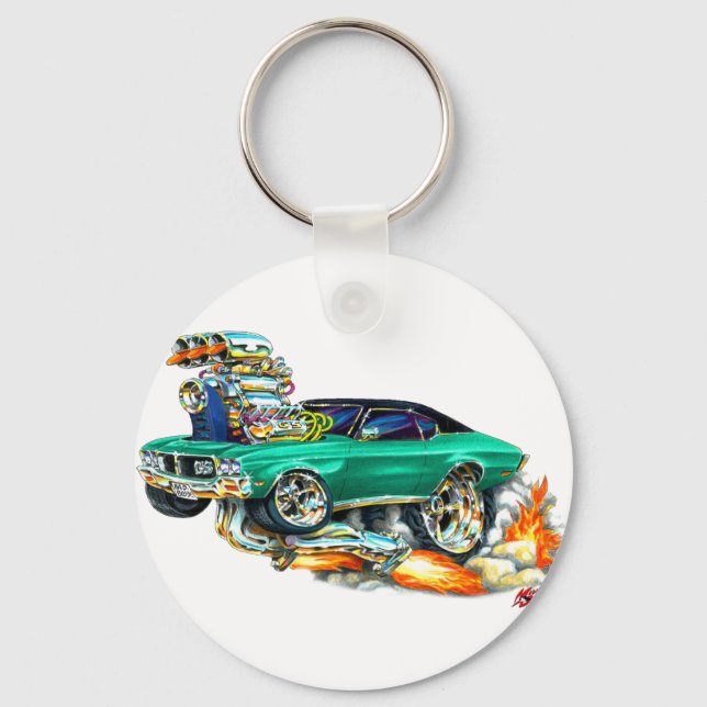 1970-72 Buick GS Green Car Key Ring (Front)