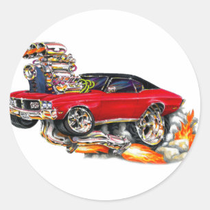 1970-72 Buick GS Red Car Classic Round Sticker