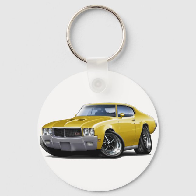 1970-72 Buick GS Yellow Car Key Ring (Front)