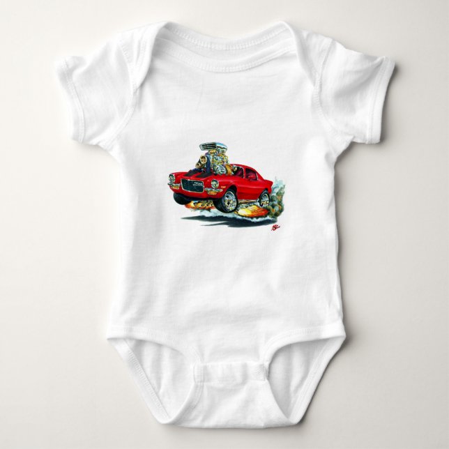 1970-72 Camaro Red-Black Car Baby Bodysuit (Front)