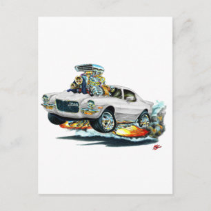 1970-72 Camaro White Car Postcard
