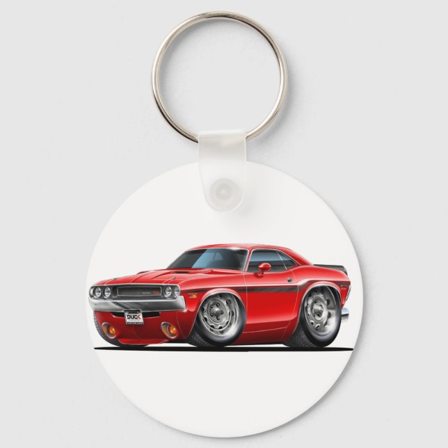 1970-72 Challenger Red Car Key Ring (Front)