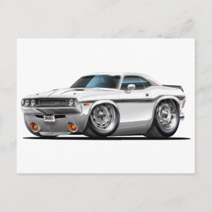 1970-72 Challenger White Car Postcard