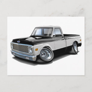 1970-72 Chevy C10 Black-White Truck Postcard