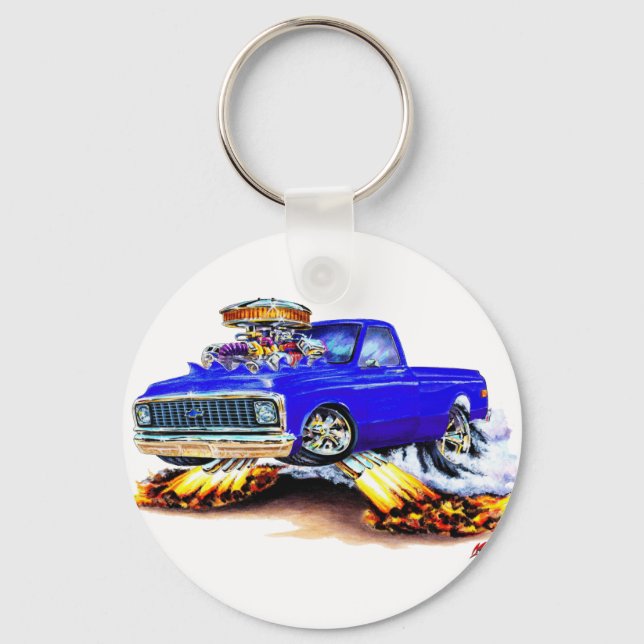 1970-72 Chevy C10 Blue Longbed Key Ring (Front)