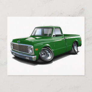 1970-72 Chevy C10 Green Truck Postcard