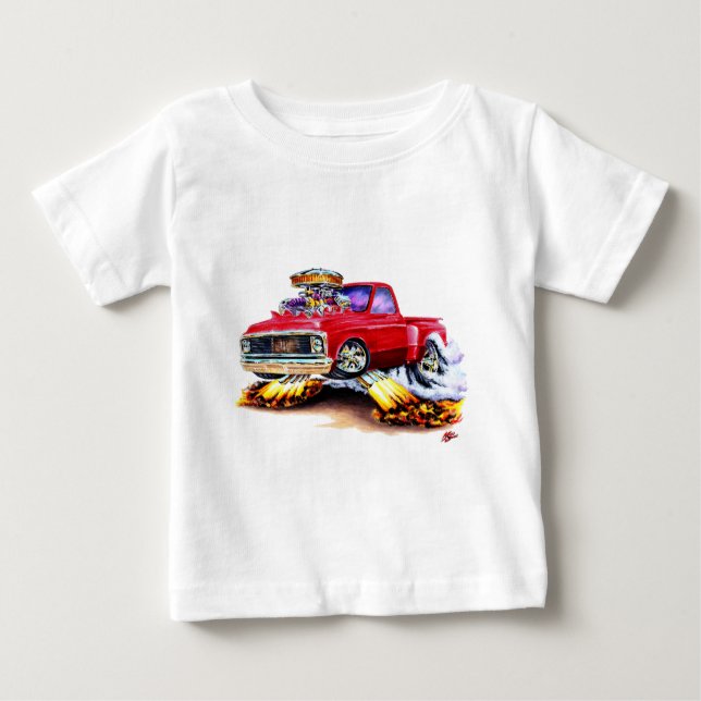 1970-72 Chevy C10 Red Truck Baby T-Shirt (Front)