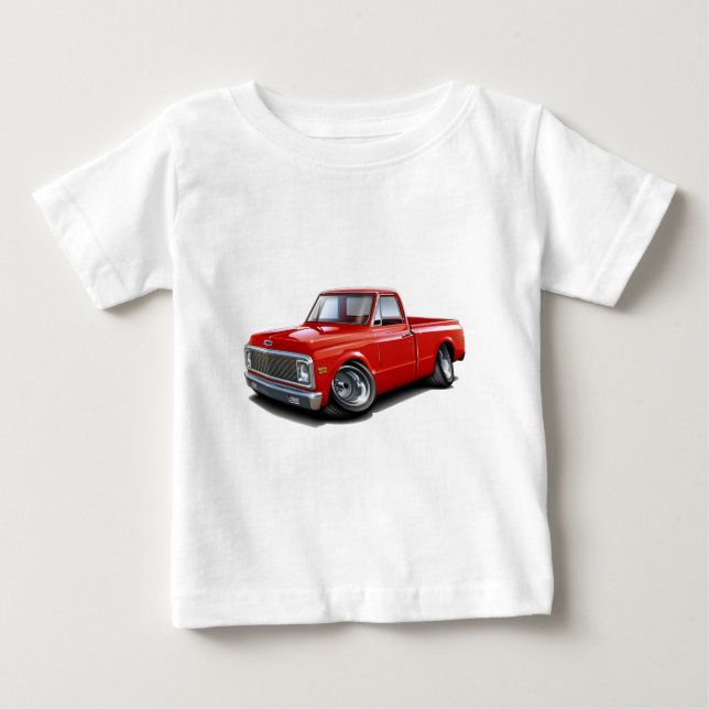 1970-72 Chevy C10 Red Truck Baby T-Shirt (Front)