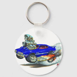 1970-72 Olds Cutlass 442 Blue Car Key Ring