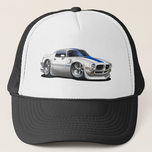 1970/72 Trans Am White Car Trucker Hat (Front)
