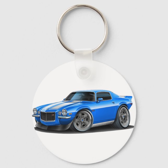 1970-73 Camaro Blu/Wht Car Key Ring (Front)