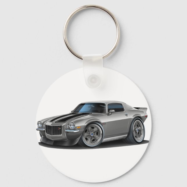 1970-73 Camaro Sil/Blk Car Key Ring (Front)