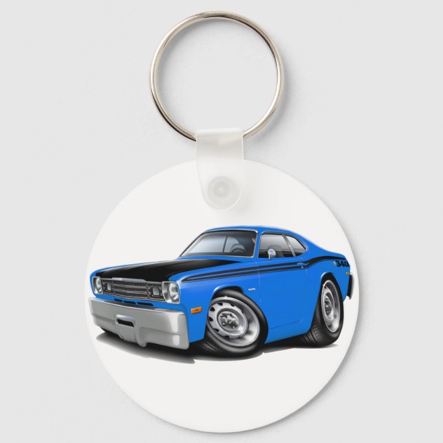 1970-74 Duster 340 Blue Car Key Ring (Front)