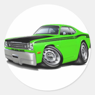 1970-74 Duster 340 Lime Car Classic Round Sticker