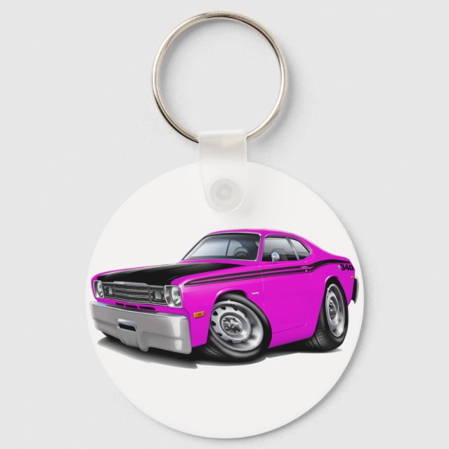 1970-74 Duster 340 Pink Car Key Ring (Front)
