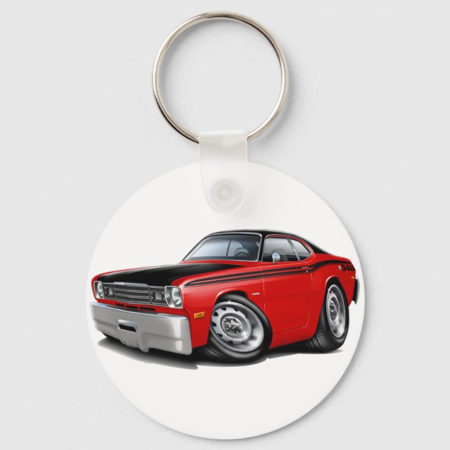 1970-74 Duster 340 Red Car Key Ring (Front)