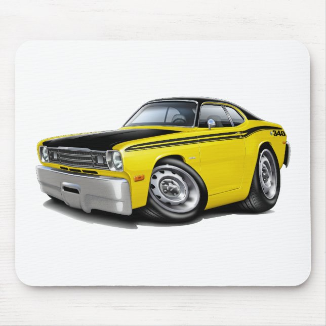 1970-74 Duster 340 Yellow Car Mouse Pad (Front)