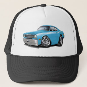 1970-74 Duster Lt Blue-White Car Trucker Hat